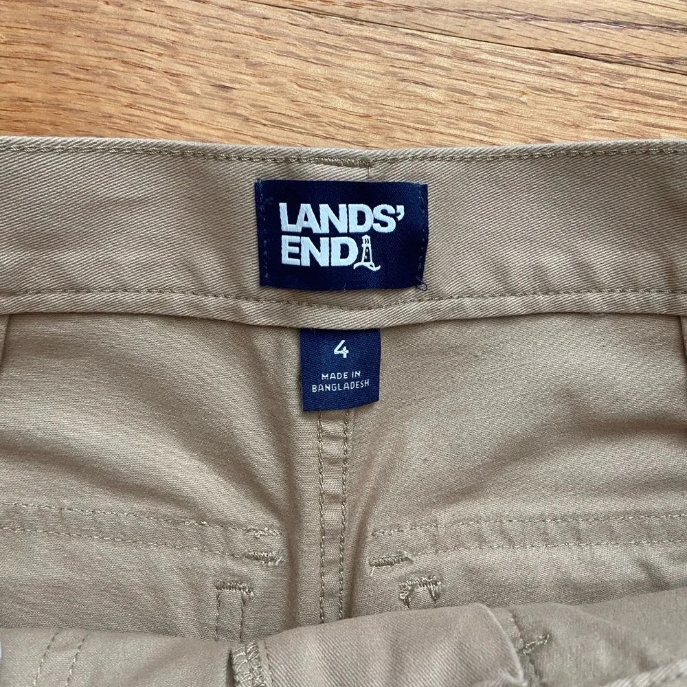 LAND'S END Women's Chino High Rise Barrel Leg Ankle Pants - Picture 7 of 15